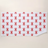 カニのプリント ビーチタオル (正面)