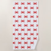 カニのプリント ビーチタオル (正面)