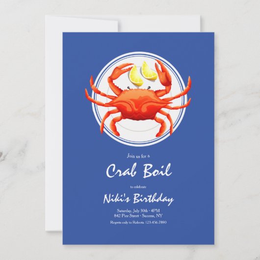 カニのプレート 招待状 (正面)