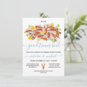 カニのボイルのエンゲージメントのリハーサル・ディナー・パーティー 招待状 (スタンド正面)