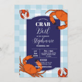 カニのボイルバースデーパーティー海軍シーフードロブスター 招待状 (正面/裏面)