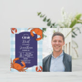 カニのボイルバースデーパーティー海軍シーフード写真 招待状 (スタンド正面)