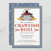 カニのボイル 夏の海鮮 バーベキュー パーティー 招待状 (正面/裏面)