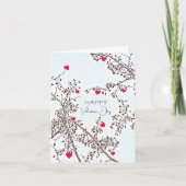 カニのリンゴの木のハートバレンタインのグリーティングカード カード (正面)