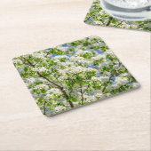 カニのリンゴの花 スクエアペーパーコースター (アングル)