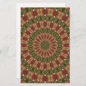 カニのリンゴ万華鏡のように千変万化するパターン赤、緑の抽象芸術 便箋 (正面/裏面)