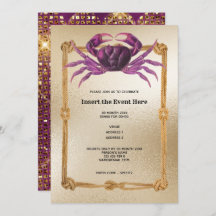 カニのロープ枠マゼンタピンク金ゴールドグリッター 航海の