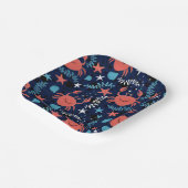 カニの可愛い海柄。 ペーパープレート (傾斜あり)