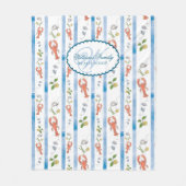 カニの名前 モノグラム 海洋 ビーチ レンタル ハウス フリースブランケット (正面)