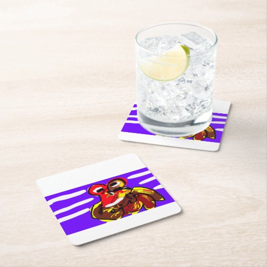 カニの夏 スクエアペーパーコースター (インサイチュ)