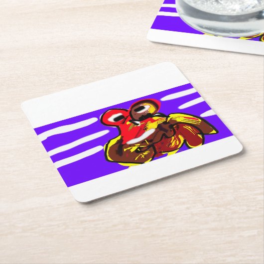 カニの夏 スクエアペーパーコースター (アングル)