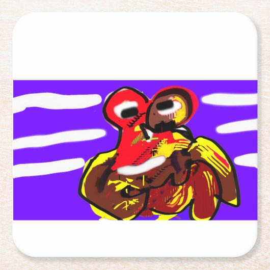 カニの夏 スクエアペーパーコースター (正面)