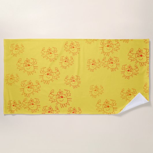 カニの子アートビーチタオル ビーチタオル (正面)