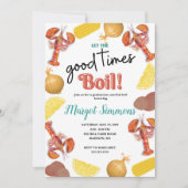 カニの宴会への招待 - 良い時間を沸騰させよう 招待状 (正面)