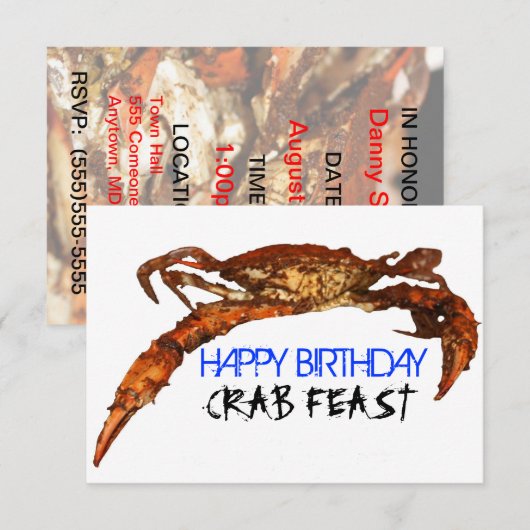 カニの宴 招待状 (正面/裏面)