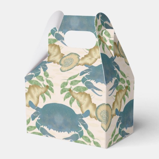 カニの宴-水彩の青いカニ、婚約のお祝い フェイバーボックス (裏面サイド)