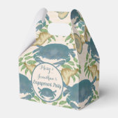 カニの宴-水彩の青いカニ、婚約のお祝い フェイバーボックス (正面サイド)