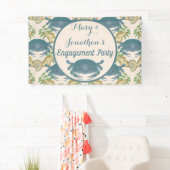 カニの宴-水彩の青いカニ、婚約のお祝い 横断幕 (インサイチュ)