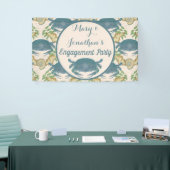 カニの宴-水彩の青いカニ、婚約のお祝い 横断幕 (トレードショー)