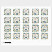 カニの宴-水彩の青いカニ、婚約パーティー スクエアシール (シート)