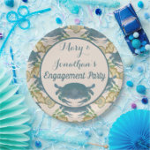 カニの宴-水彩の青いカニ、婚約 ペーパープレート (パーティー)