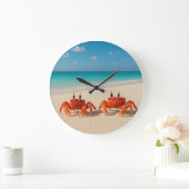 カニの寿命 – ツインカニ丸い壁時計 ラージ壁時計 (ホーム)