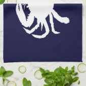 カニの形（青と白） キッチンタオル (折り畳み)