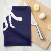 カニの形（青と白） キッチンタオル (四つ折り)
