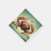 カニの愛 スタンダードカクテルナプキン (角)