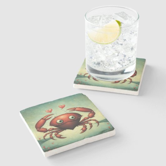 カニの愛 ストーンコースター (横)