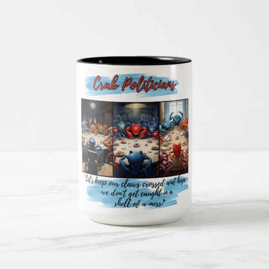 カニの政治家たち ツートーンマグカップ (中央)