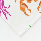 カニの柄 フリースブランケット (角)