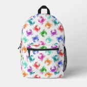 カニの柄 プリントバックパック (正面)