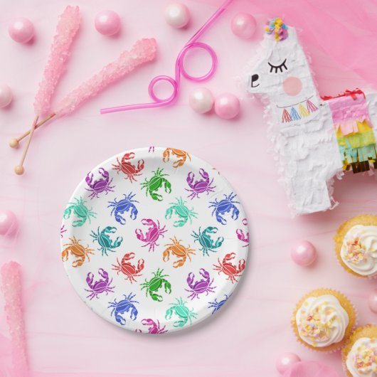カニの柄 ペーパープレート (パーティー)