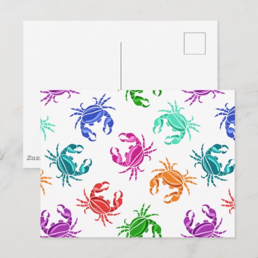 カニの柄 ポストカード (正面/裏面)
