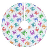 カニの模様 ブラッシュドポリエステルツリースカート (正面)