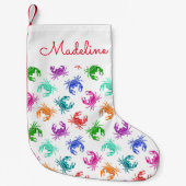 カニの模様|名前の追加 スモールクリスマスストッキング (正面)