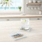 カニの歩くビーチ、カスタマイズ可能 ガラスコースター