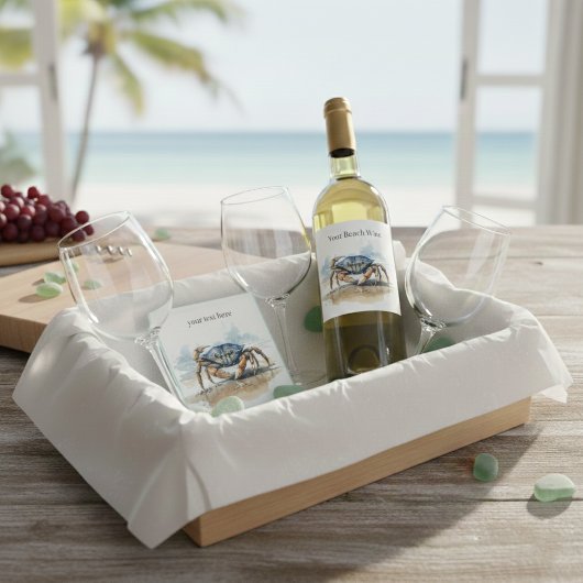 カニの歩くビーチ、カスタマイズ可能 ガラスコースター