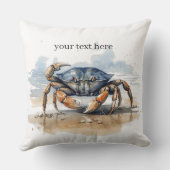 カニの歩くビーチ、カスタマイズ可能 クッション (裏面)