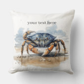 カニの歩くビーチ、カスタマイズ可能 クッション (正面)