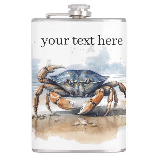 カニの歩くビーチ、カスタマイズ可能 フラスク (正面)