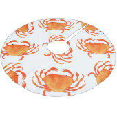 カニの水色:白い背景パターン ブラッシュドポリエステルツリースカート (アングル)