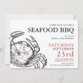 カニの沸騰シーフードのパーティーのカスタムの招待状 招待状 (正面)