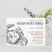 カニの沸騰シーフードのパーティーのカスタムの招待状 招待状 (スタンド正面)