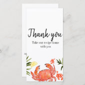 カニの沸騰夏のパーティーのレシピのサンキューカード サンキューカード (正面/裏面)