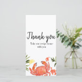 カニの沸騰夏のパーティーのレシピのサンキューカード サンキューカード (スタンド正面)