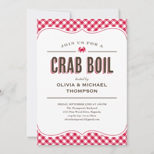 カニの沸騰招待状 招待状 (正面)
