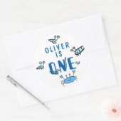 カニの海の動物の一誕生日 ラウンドシール (封筒)