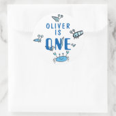 カニの海の動物の一誕生日 ラウンドシール (バッグ)